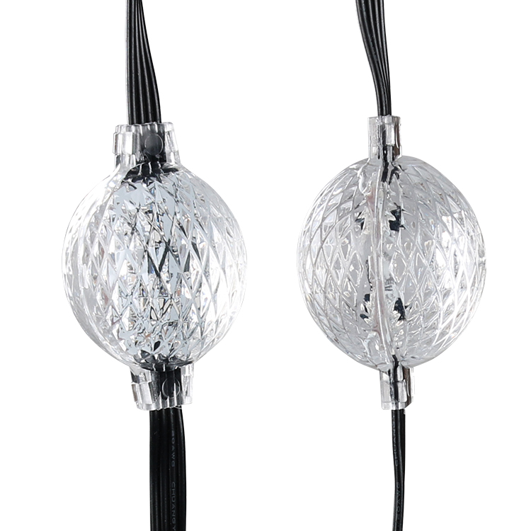 Source de lumière ponctuelle flexible et souple LED 3D, boule de pixels en cristal RVB de 35 mm
